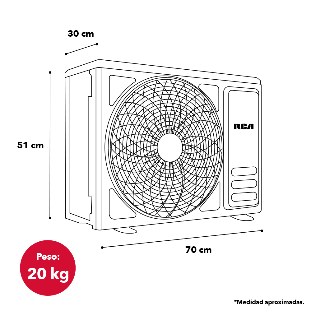 Aire Acondicionado RCA Mini Split 1 Ton Solo Frío 12000 BTU Inverter ...