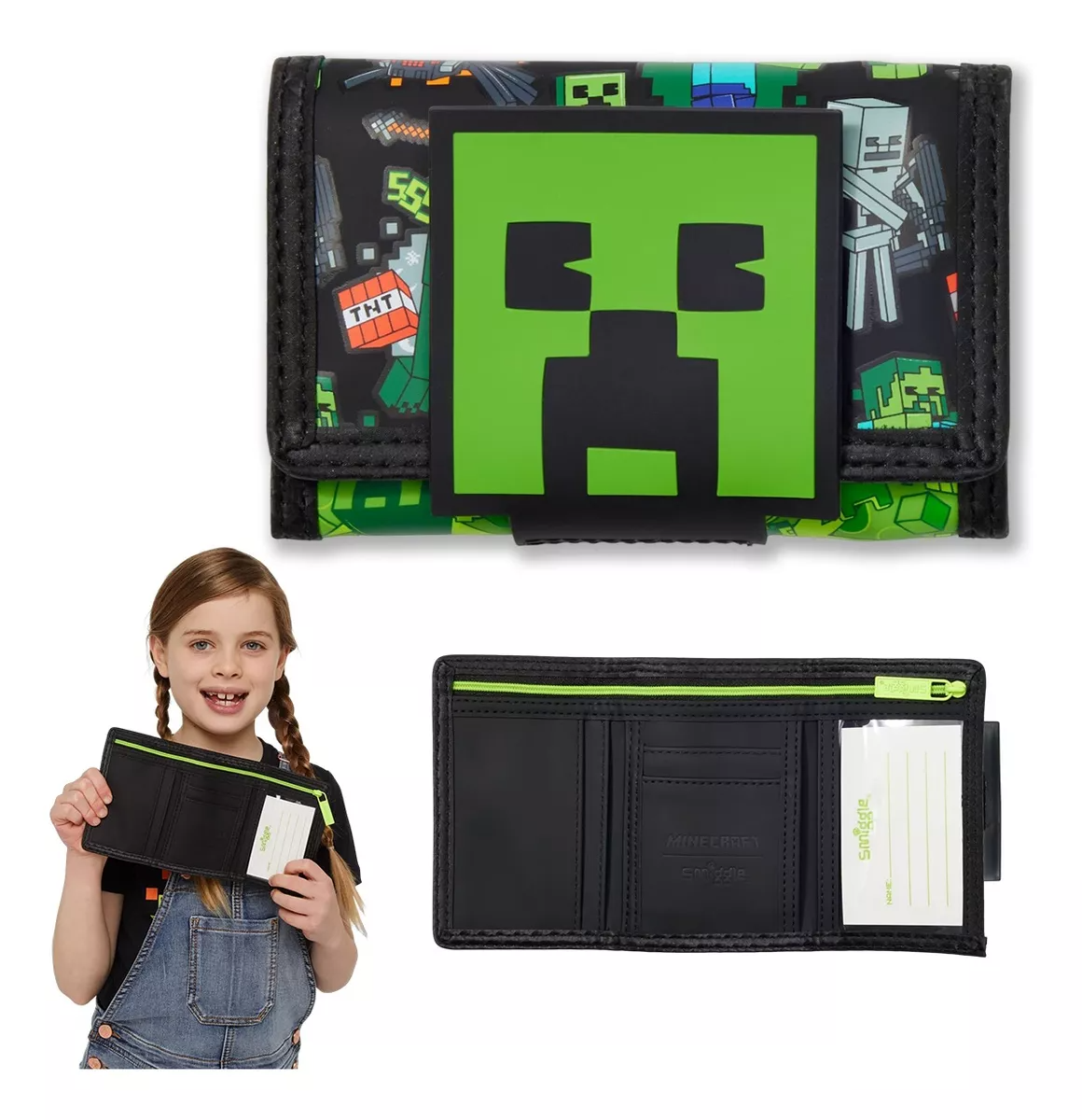 Carteras Minecraft Smiggle Niños O Monederos Mujer Y Hombre