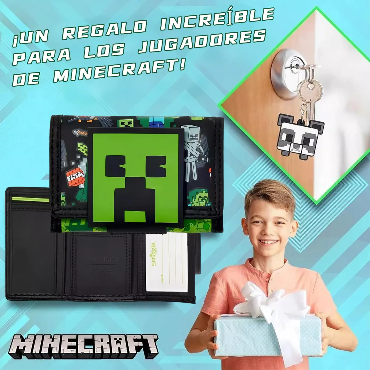 Carteras Minecraft Smiggle Niños O Monederos Mujer Y Hombre