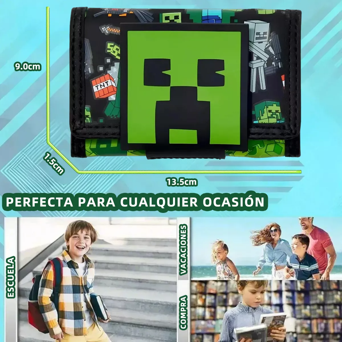 Carteras Minecraft Smiggle Niños O Monederos Mujer Y Hombre