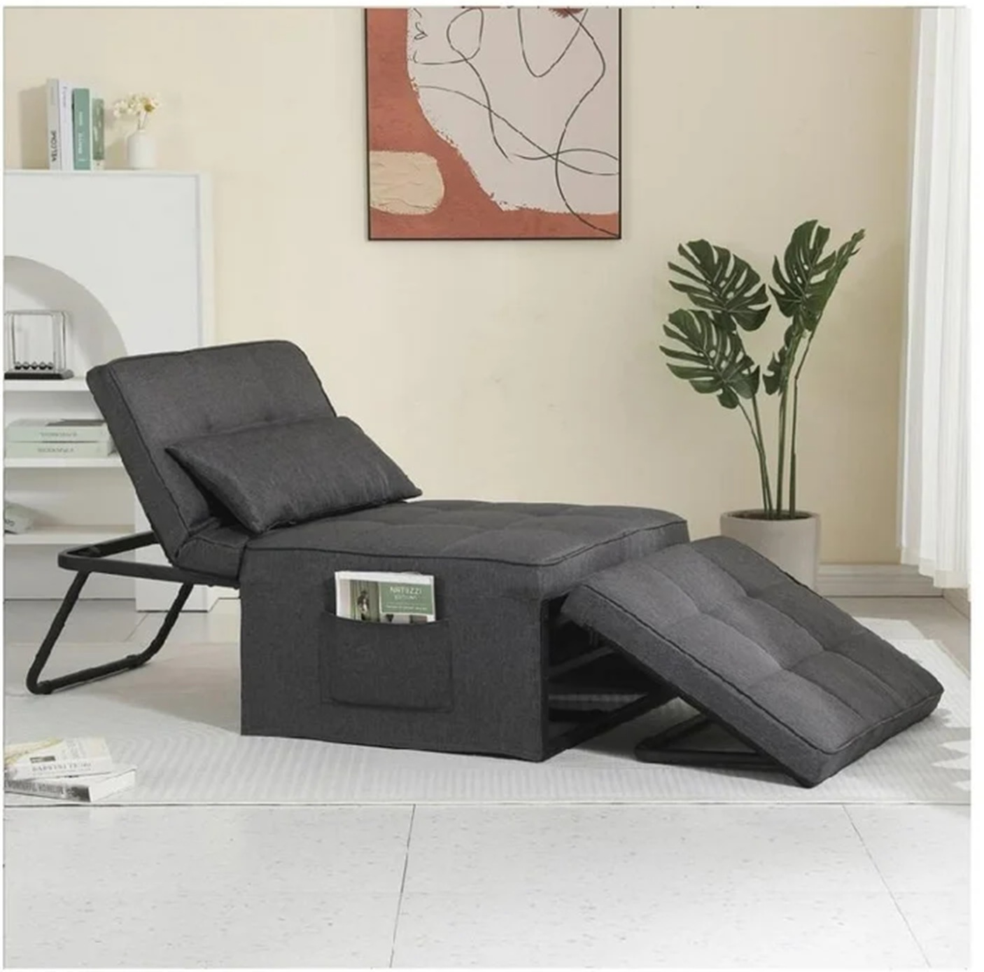 Sofa cama Sillón Mainstays 3 en 1 color gris