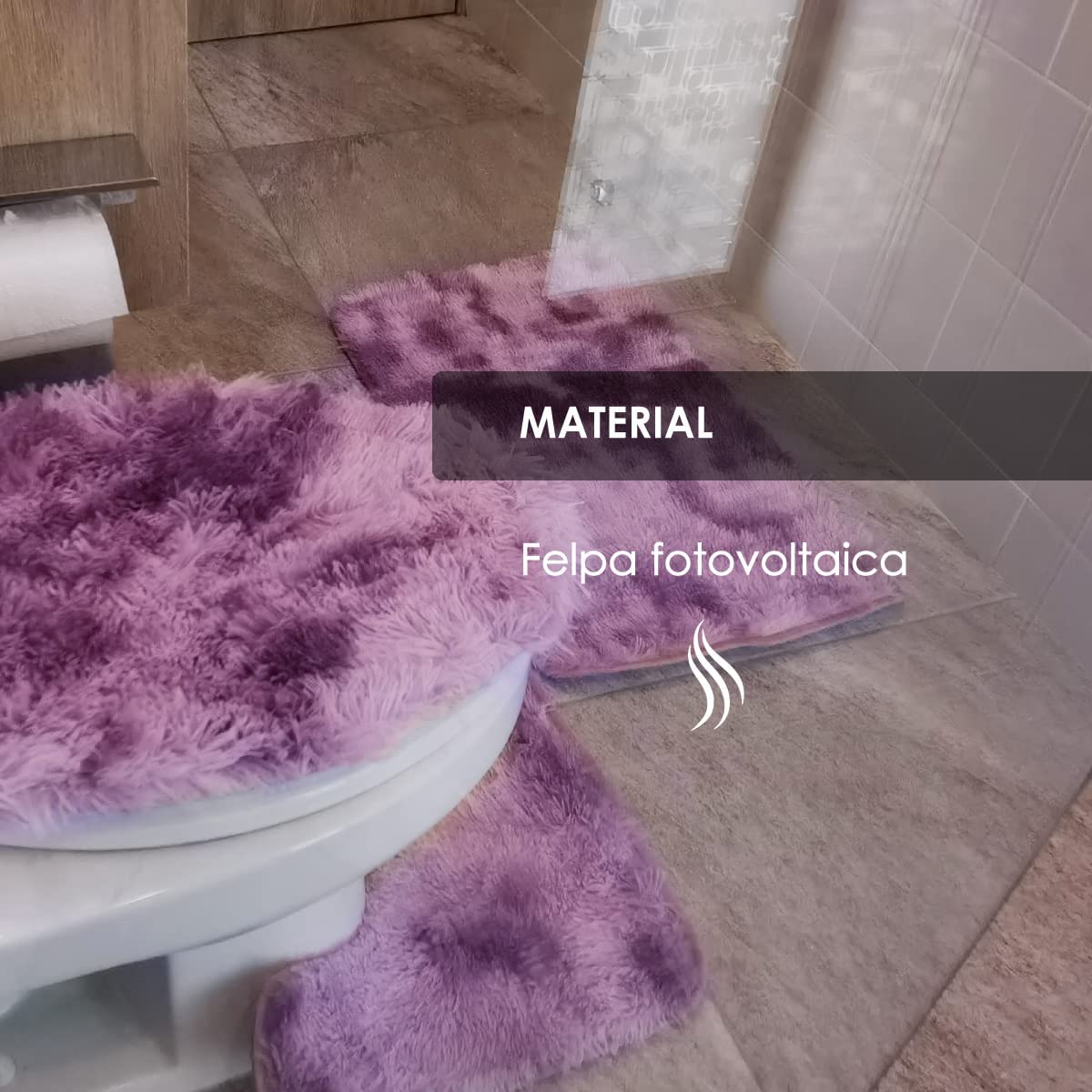 Tapete De Baño Juego 3 Piezas Alfombrillas Motley Ilios Innova Marca
