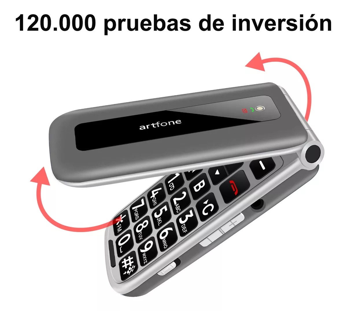 Teléfono Para Ancianos Flip 4g 3g, Teléfono Celular Senior, Con Teclado Grande, Con Sos, Con Cámara, Con Linteara, Pantalla De 2,4 Pulgadas, Gris