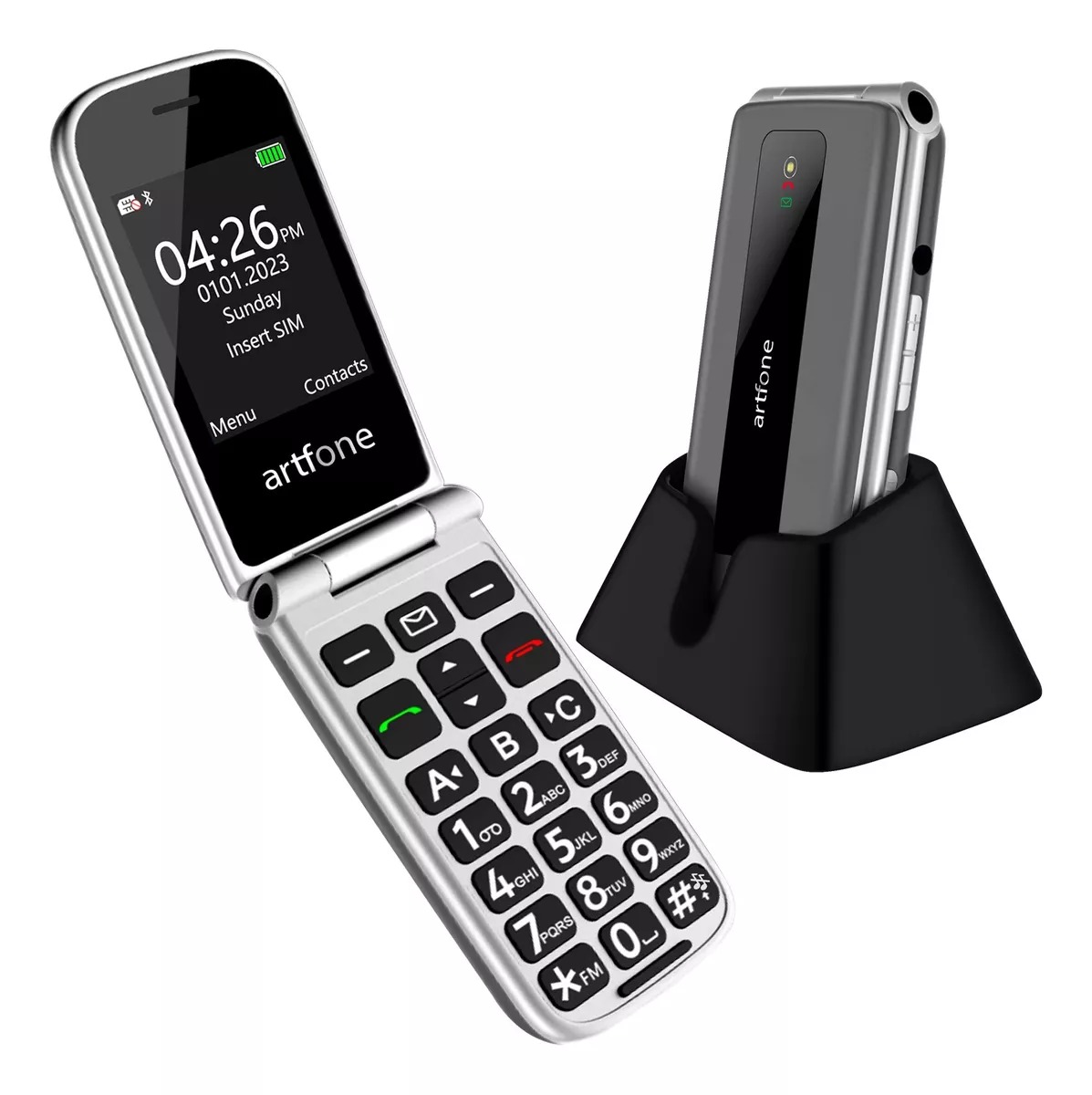Teléfono Para Ancianos Flip 4g 3g, Teléfono Celular Senior, Con Teclado Grande, Con Sos, Con Cámara, Con Linteara, Pantalla De 2,4 Pulgadas, Gris