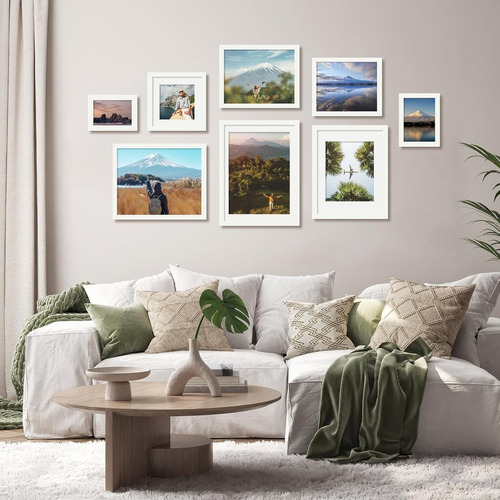 Juego De 5 Marcos De Fotos Decorativos De Gran Tamaño(11*14) Color Blanco Marco De Fotos Grande