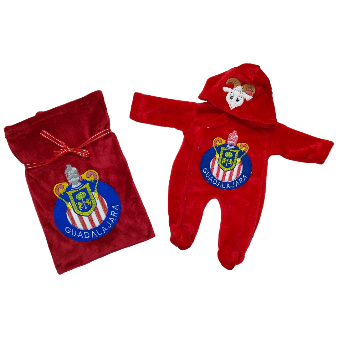 Kit Bienvenida Recién Nacido O Bebés Equipos Fútbol Mexicano Chivas 6 a 9 meses