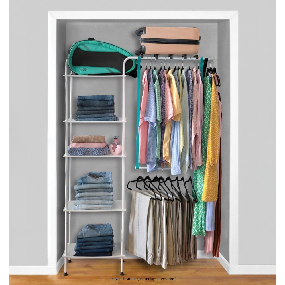 Closet Armable Konekte 5 Repisas Metal Sólido Resistente color Blanco.