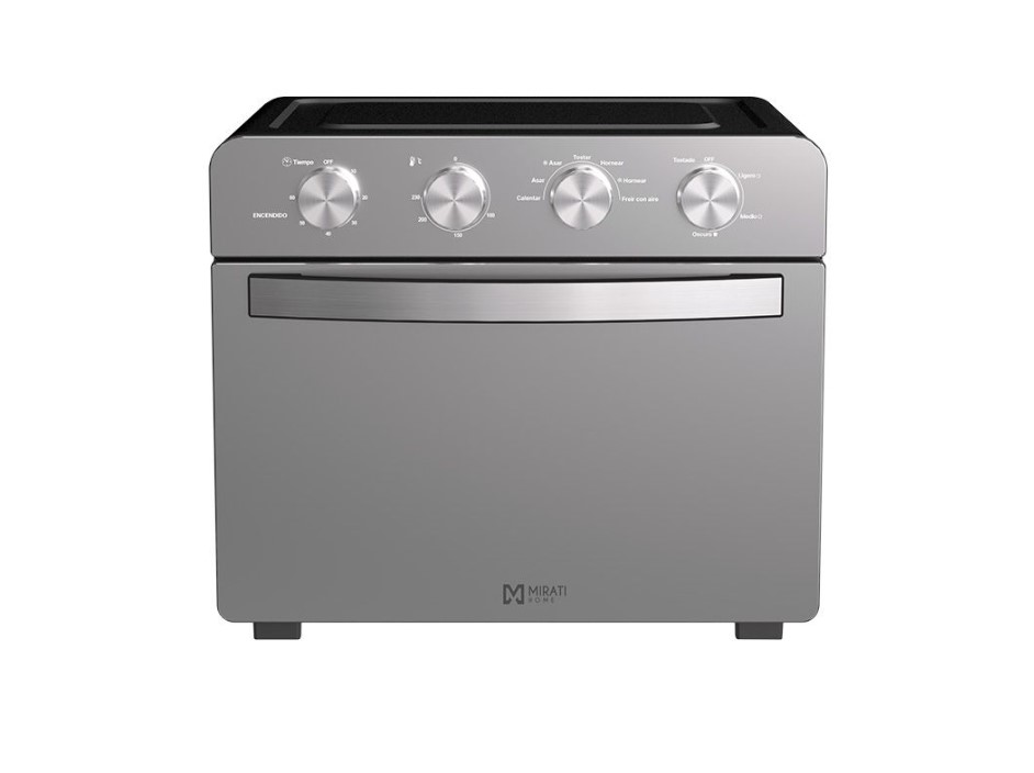 Freidora de Aire con Horno Mirati Home 25 Litros 10 Funciones Acero inoxidable Perillas Ajustables Modelo MFH2