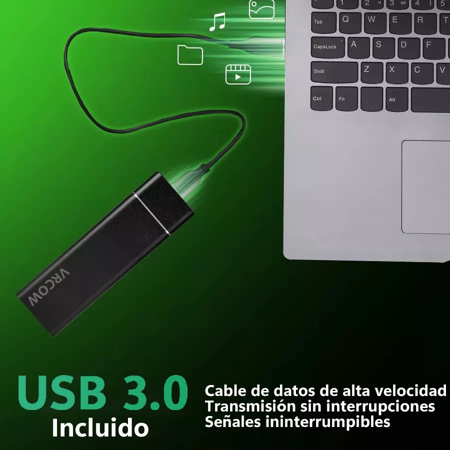 Disco Duro Sólido Externo Vrcow XYP-2TB Ssd 2tb(2000gb) Portátil Negro