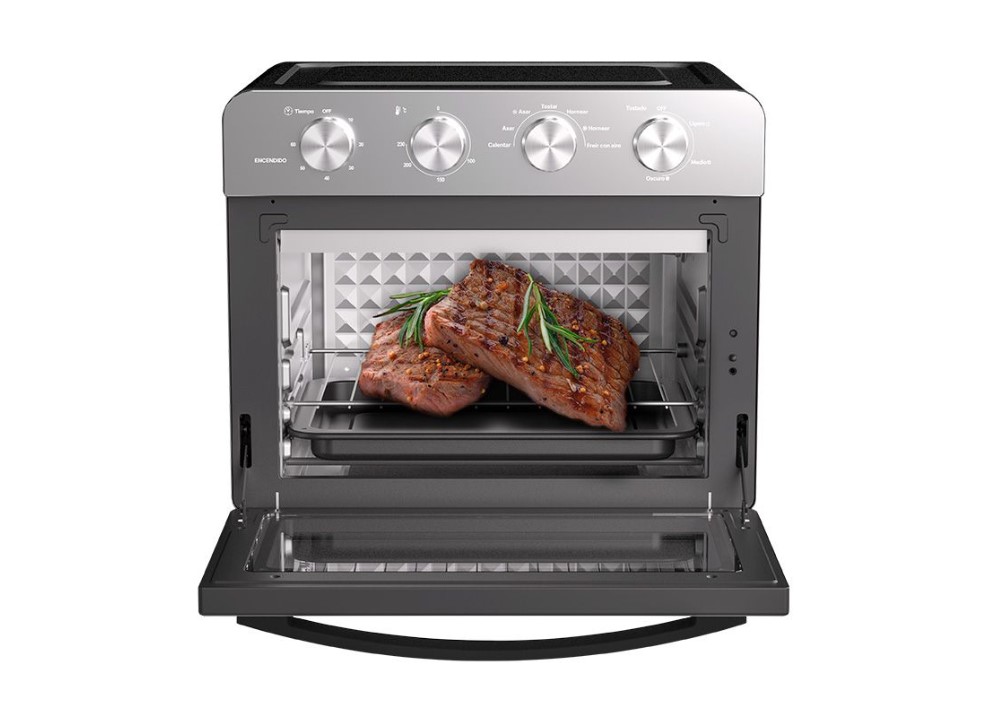 Freidora de Aire con Horno Mirati Home 25 Litros 10 Funciones Acero inoxidable Perillas Ajustables Modelo MFH2