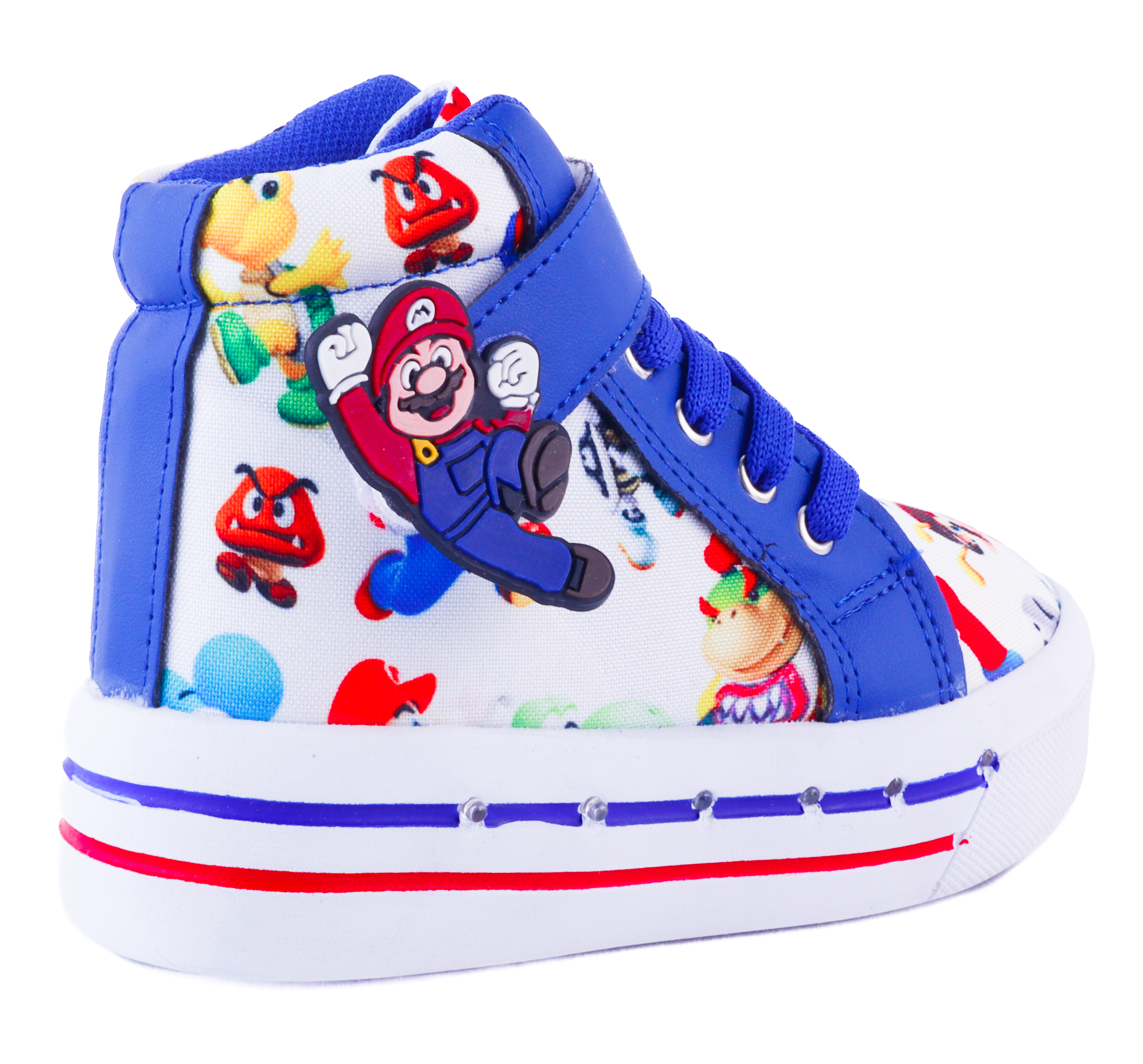 Tenis Mario Bros Luces Led Agujeta Luigi 2026-ARMB Azul