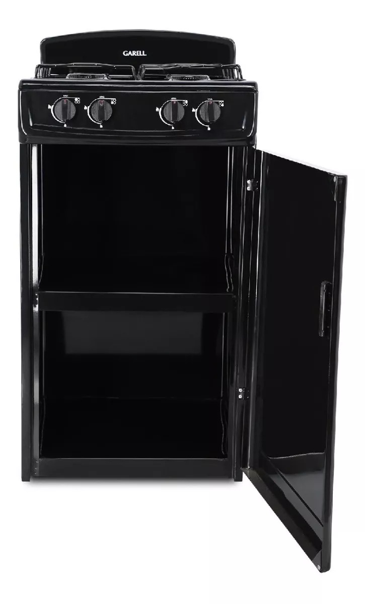 Estufa Parrilla De Gabinete A Gas Lp De 4 Quemadores Garell Color Negro
