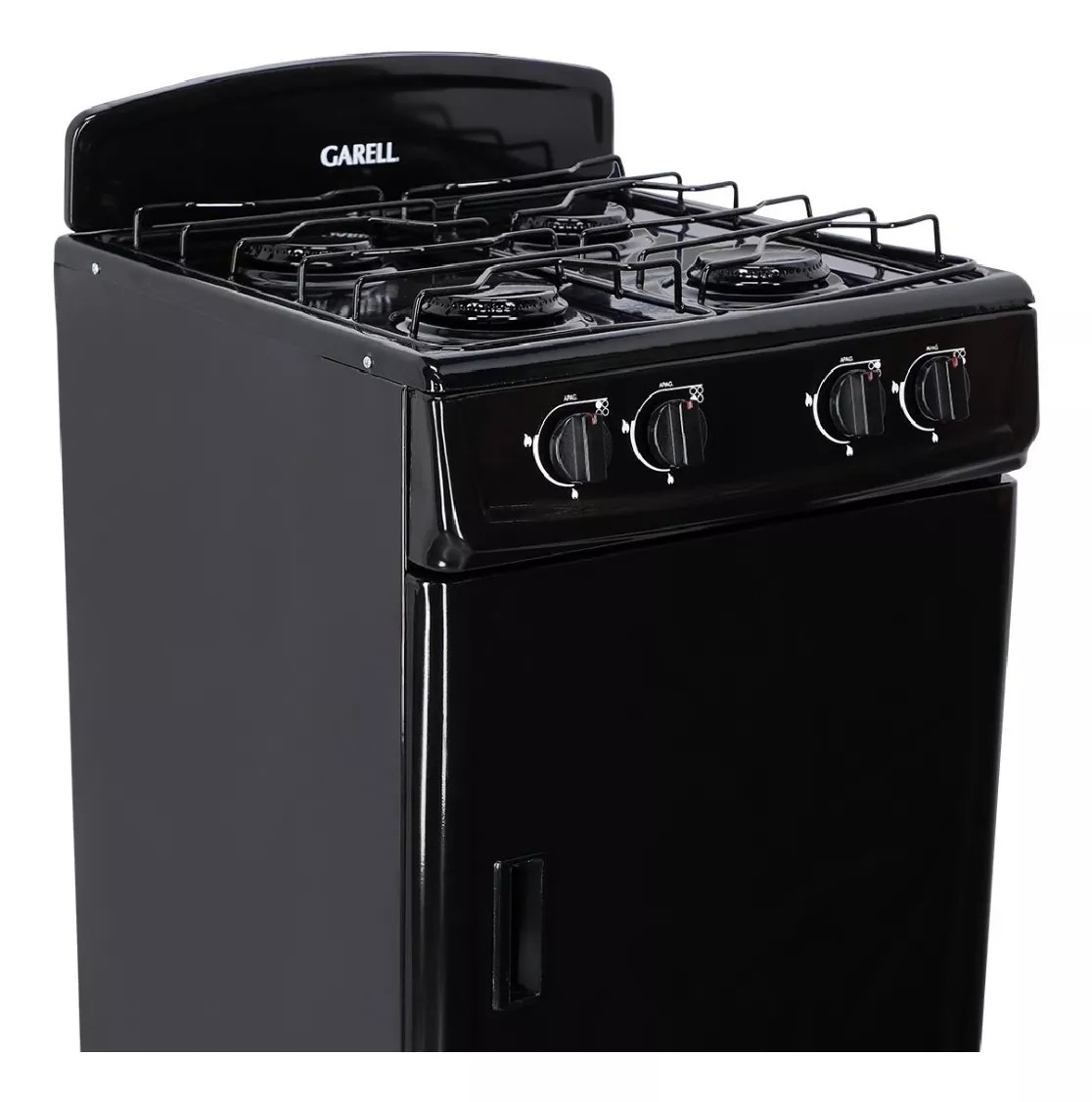Estufa Parrilla De Gabinete A Gas Lp De 4 Quemadores Garell Color Negro