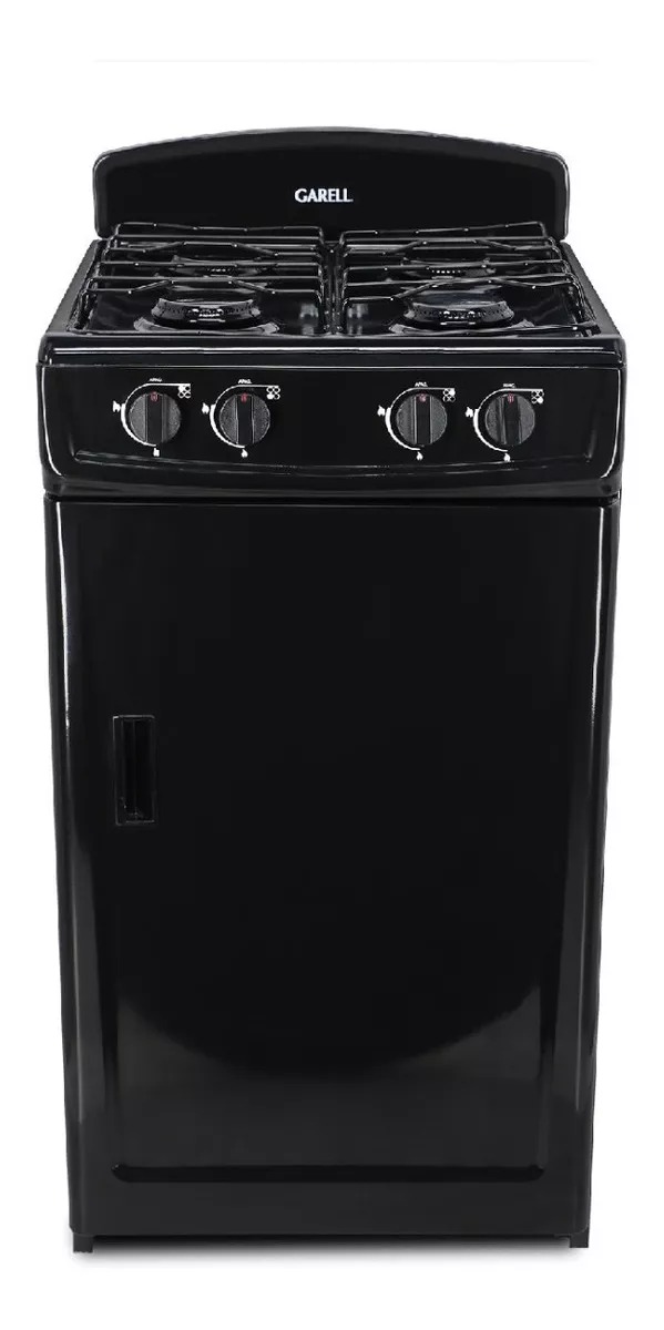 Estufa Parrilla De Gabinete A Gas Lp De 4 Quemadores Garell Color Negro