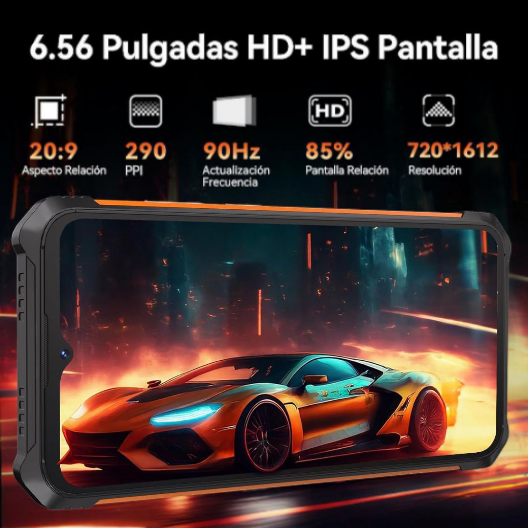 KINGKONG ES, Smartphone Android ultra-delgado y robusto, 6GB RAM + 128GB ROM, Pantalla de 6.56 pulgadas 90Hz, Cámara de 48MP, Batería de 5100mAh, Teléfono 4G