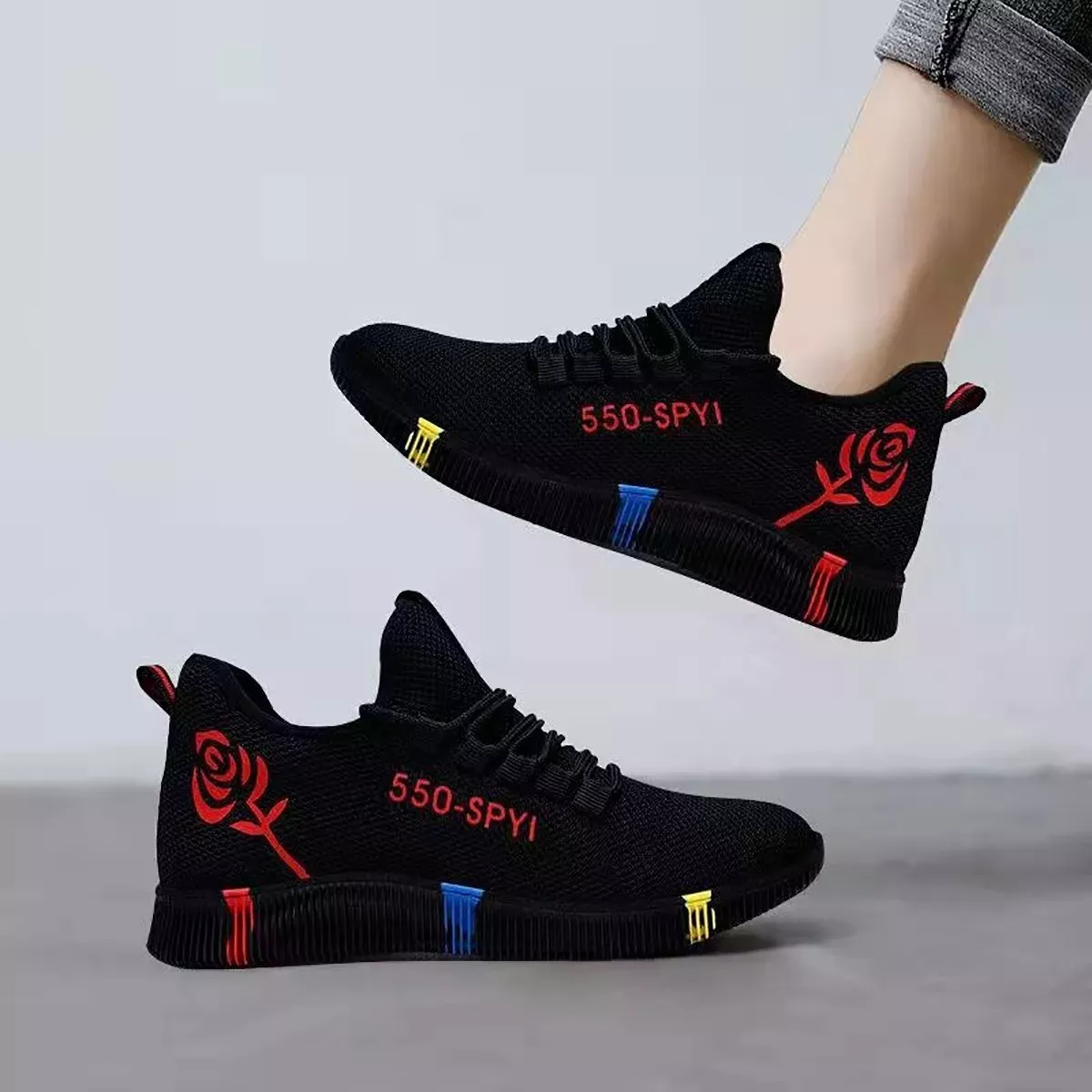 Zapatos De Tenis Elásticos Casuales Transpirable Para Mujer.