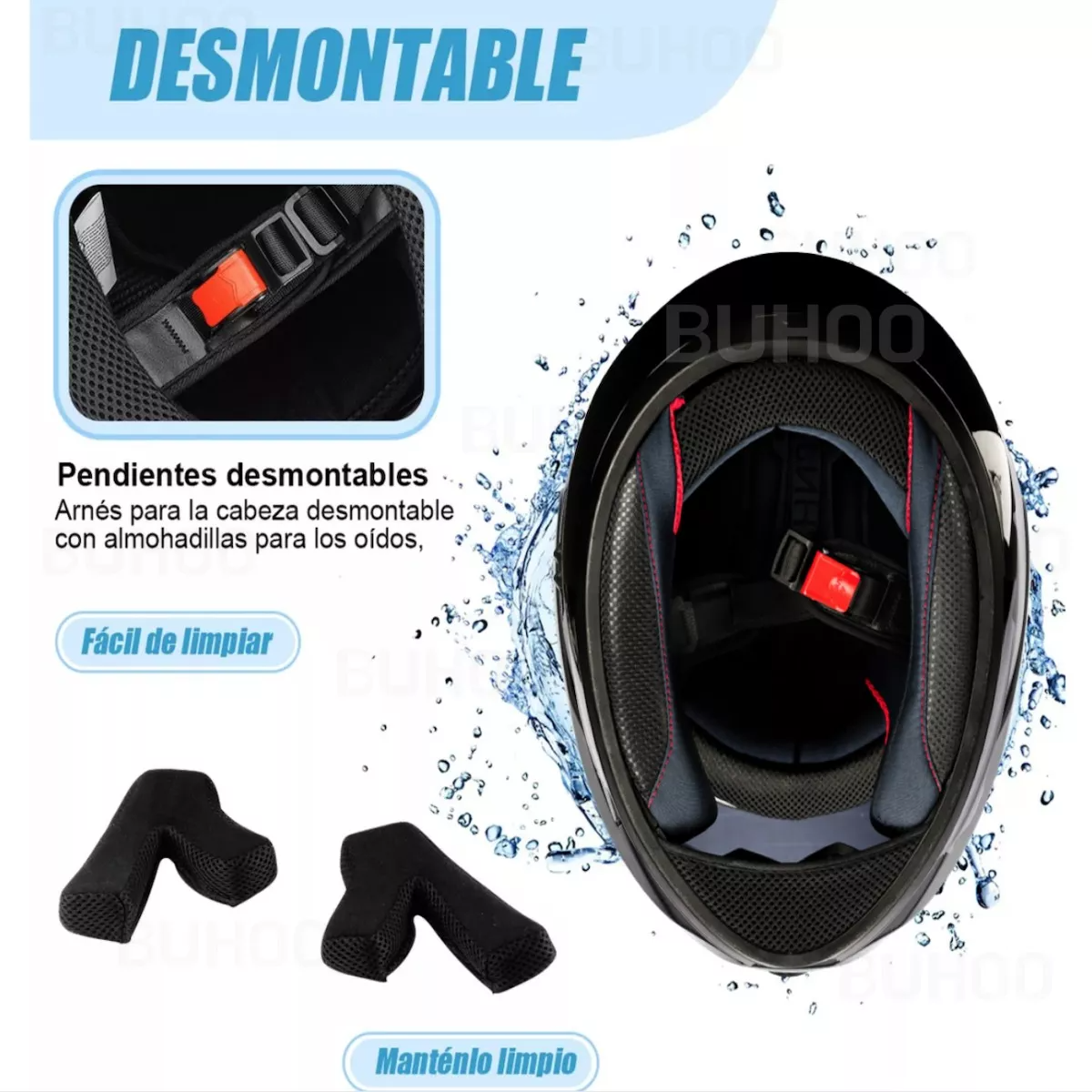 Casco Moto Mujer  NEGRO, Con Orejas De Gato Doble Micas Certificado