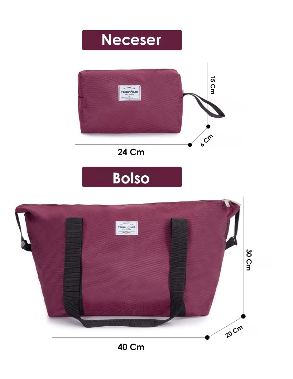  Juego De Equipaje De Viaje 3 Piezas Maleta 18" , Bolso Y Neceser 