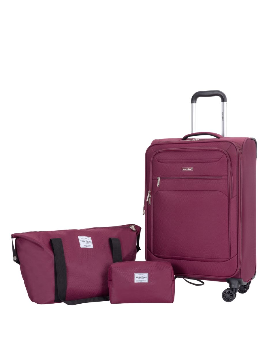  Juego De Equipaje De Viaje 3 Piezas Maleta 18" , Bolso Y Neceser 