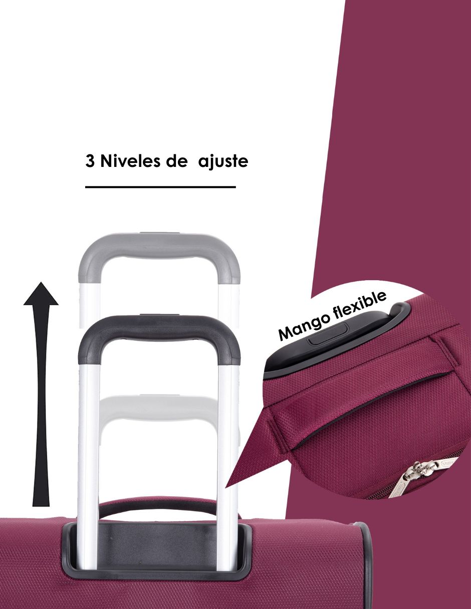  Juego De Equipaje De Viaje 3 Piezas Maleta 18" , Bolso Y Neceser 