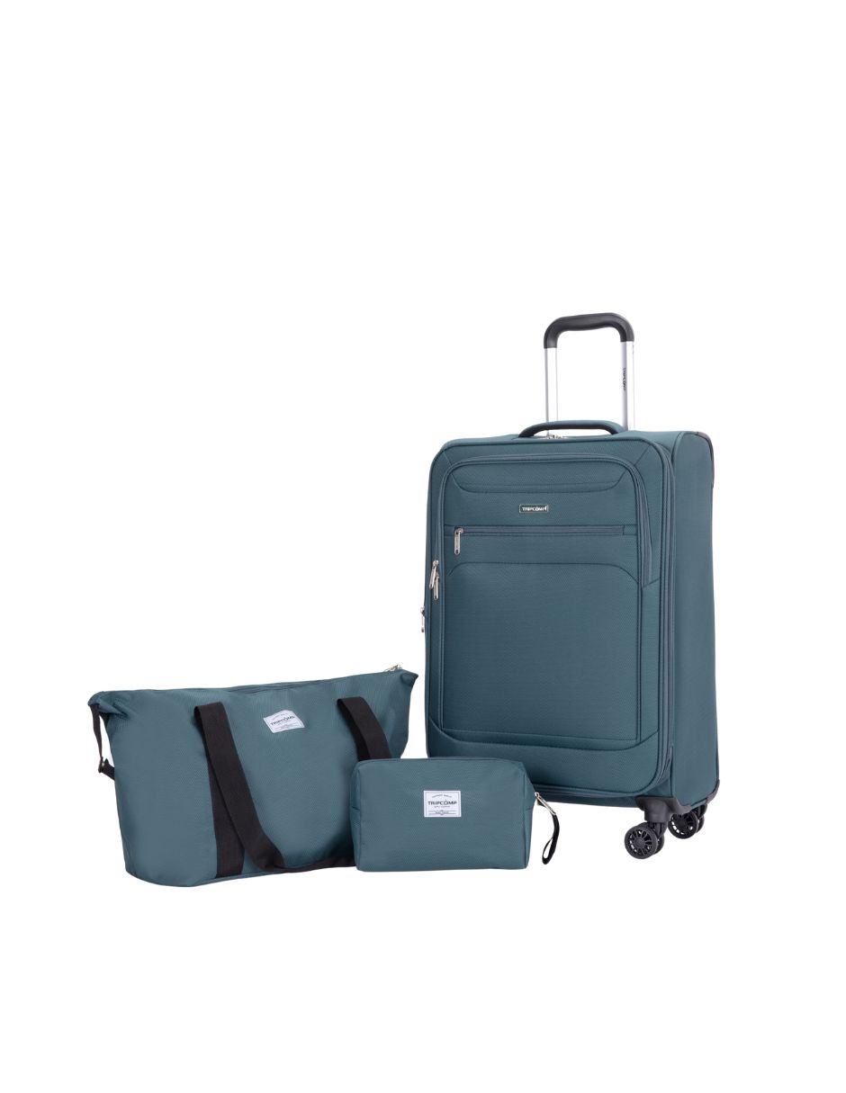  Juego De Equipaje De Viaje 3 Piezas Maleta 18" , Bolso Y Neceser 