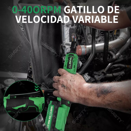 SHAWTY Matraca De Impacto Eléctricas, 20V Pistolas Llave De Impacto Inalámbricas De 3/8 Pulgadas, Llave de Impacto Con 2.0Ah Batería, 65N.m Y 7 Enchufes y Bolsa de Herramientas