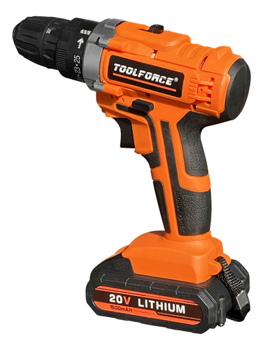 Taladro Atornillador Inalambrico 20v 1 Batería-toolforce Color Naranja Frecuencia 25 Drill Bits CD20