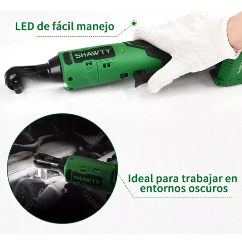 SHAWTY Matraca De Impacto Eléctricas, 20V Pistolas Llave De Impacto Inalámbricas De 3/8 Pulgadas, Llave de Impacto Con 2.0Ah Batería, 65N.m Y 7 Enchufes y Bolsa de Herramientas