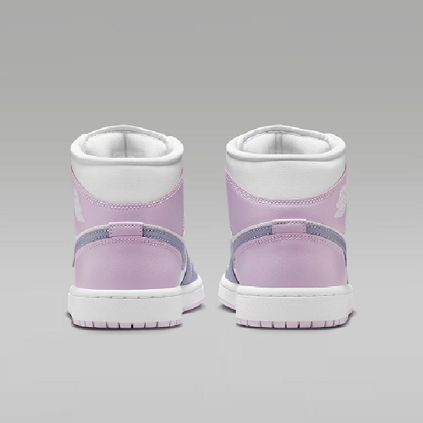 Tenis Jordan 1 Mid Blanco/lila Mujer Tallas #24.5 al #26.5