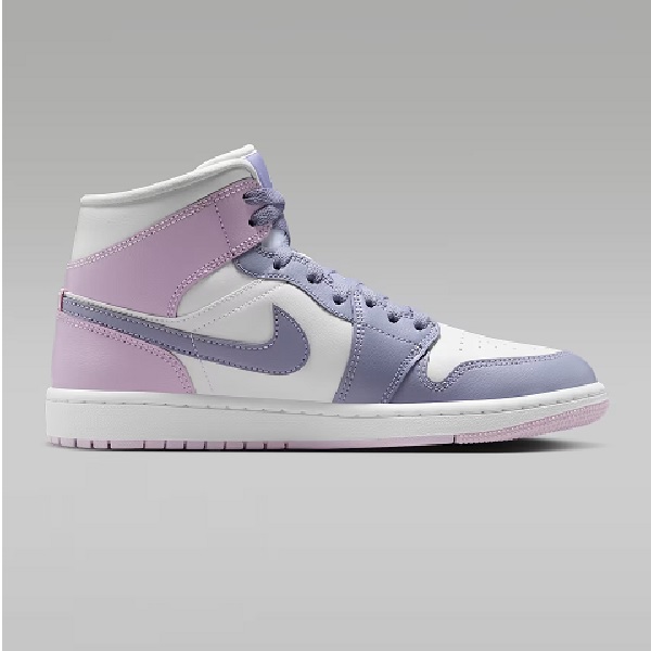 Tenis Jordan 1 Mid Blanco/lila Mujer Tallas #24.5 al #26.5