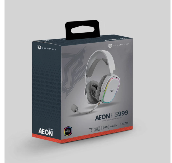 Balam Rush Audífonos Gamer AEON HS999 7.1, Alámbrico/Inalámbrico, 3.5mm/Bluetooth, Blanco