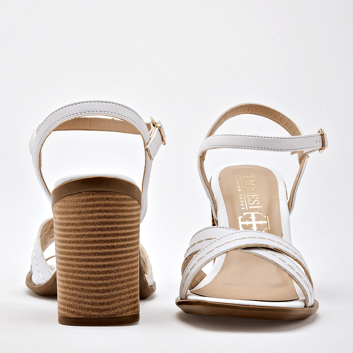 ZAPATILLA TACON 8 CM MUJER TAGUESI 327144 BLANCO 