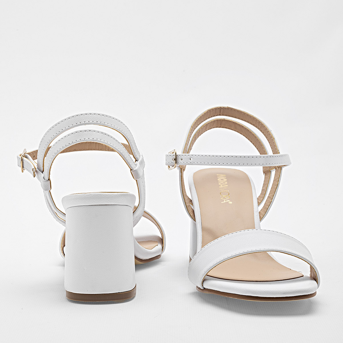 ZAPATILLA TACON 7 CM MUJER MORAMORA  EUNICE BLANCO 