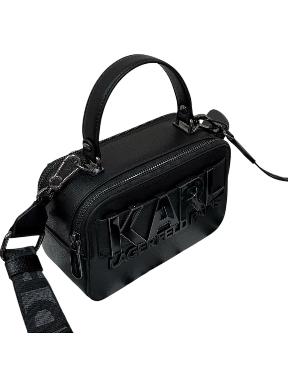 Bolsa Crossbody Karl Lagerfeld Paris de piel color negro 