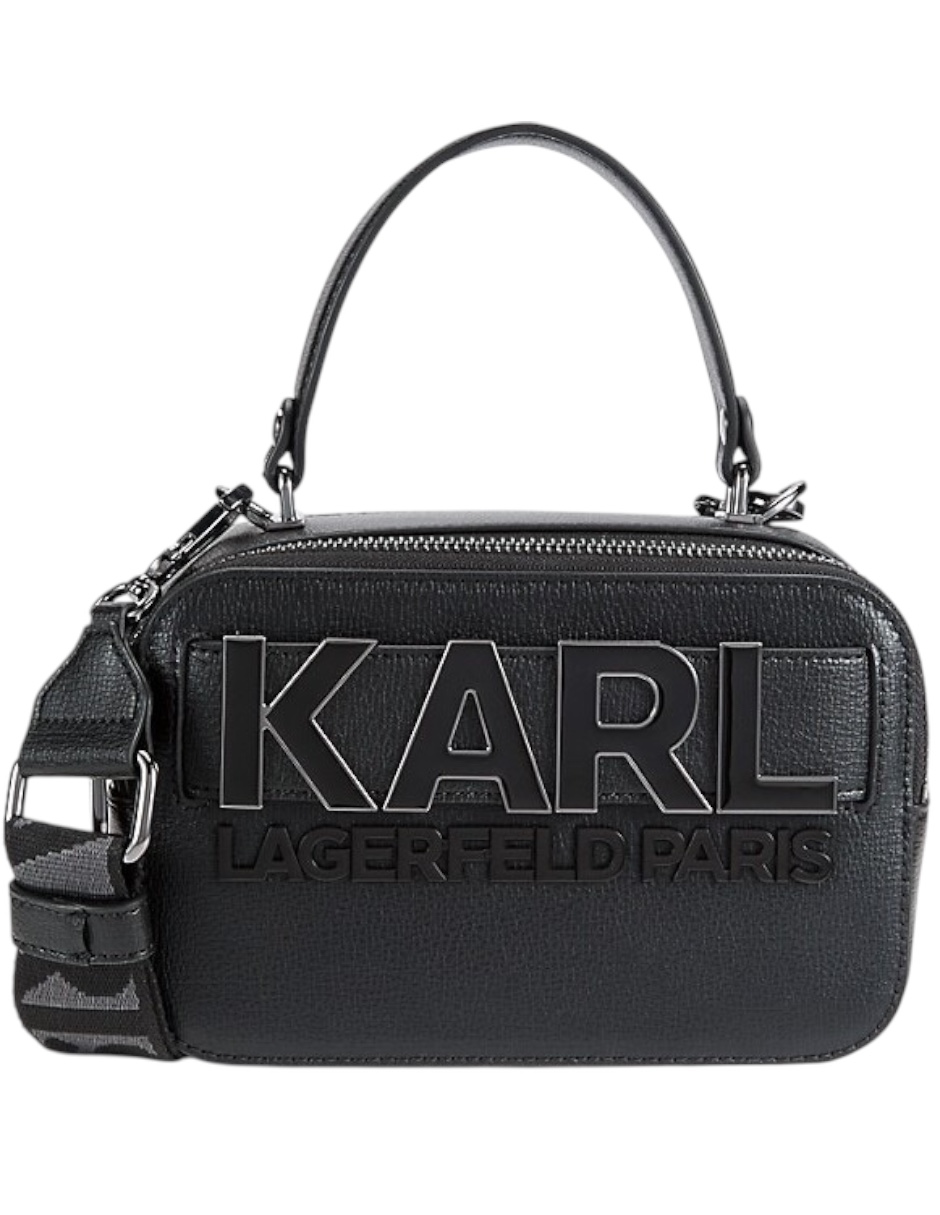 Bolsa Crossbody Karl Lagerfeld Paris de piel color negro 