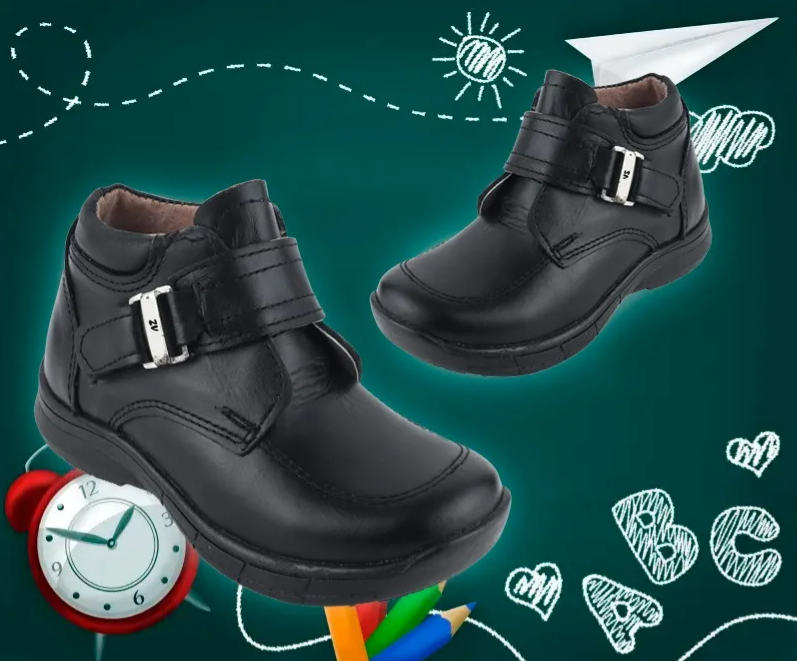 Zapato Niño Escolar Negro 100% Piel Arco Ortopédico 1022-2-n (12.0 - 21.0).