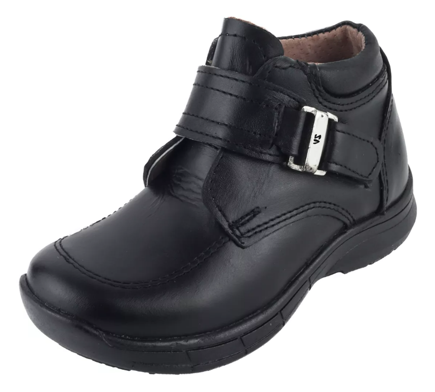 Zapato Niño Escolar Negro 100% Piel Arco Ortopédico 1022-2-n (12.0 - 21.0).