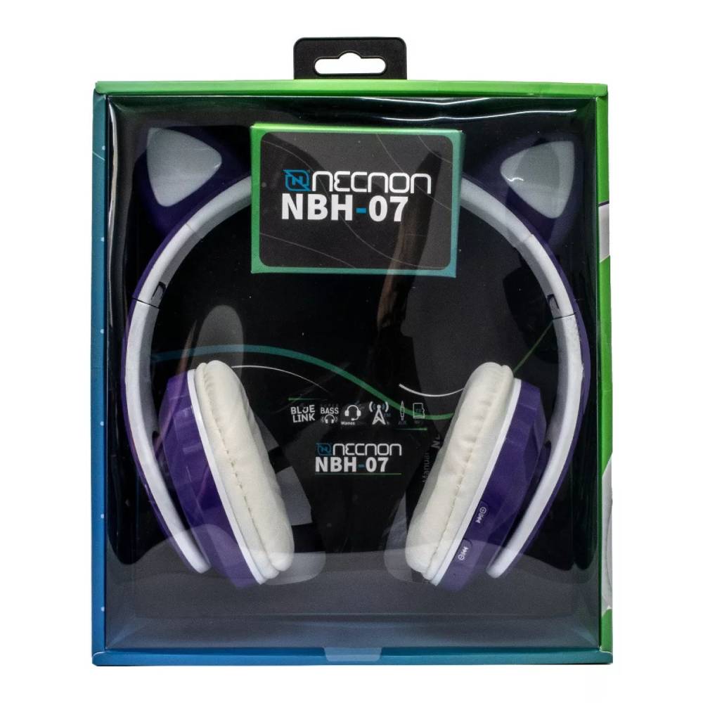 Audífonos Inalámbricos Gamer Necnon NBH-07 Alcan 10m Morado