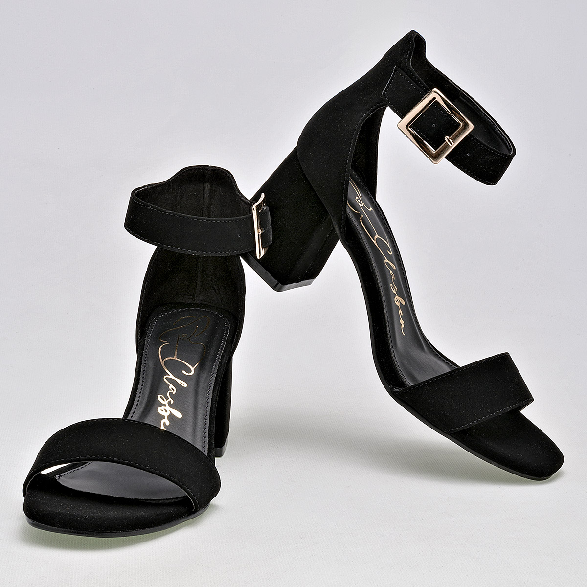 ZAPATILLA TACON 7 CM MUJER CLASBEN CHAPARRIT NEGRO 