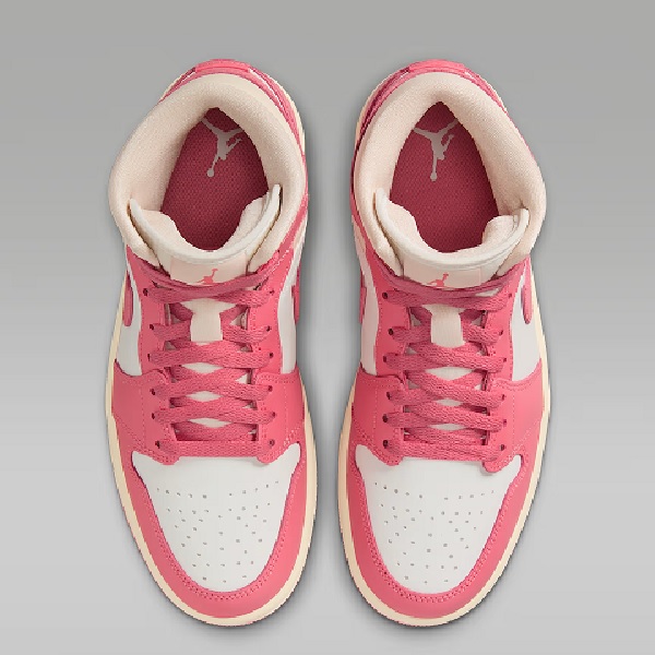Tenis Air Jordan 1 Mid Beige/rosa Mujer Tallas #22 al #27.5