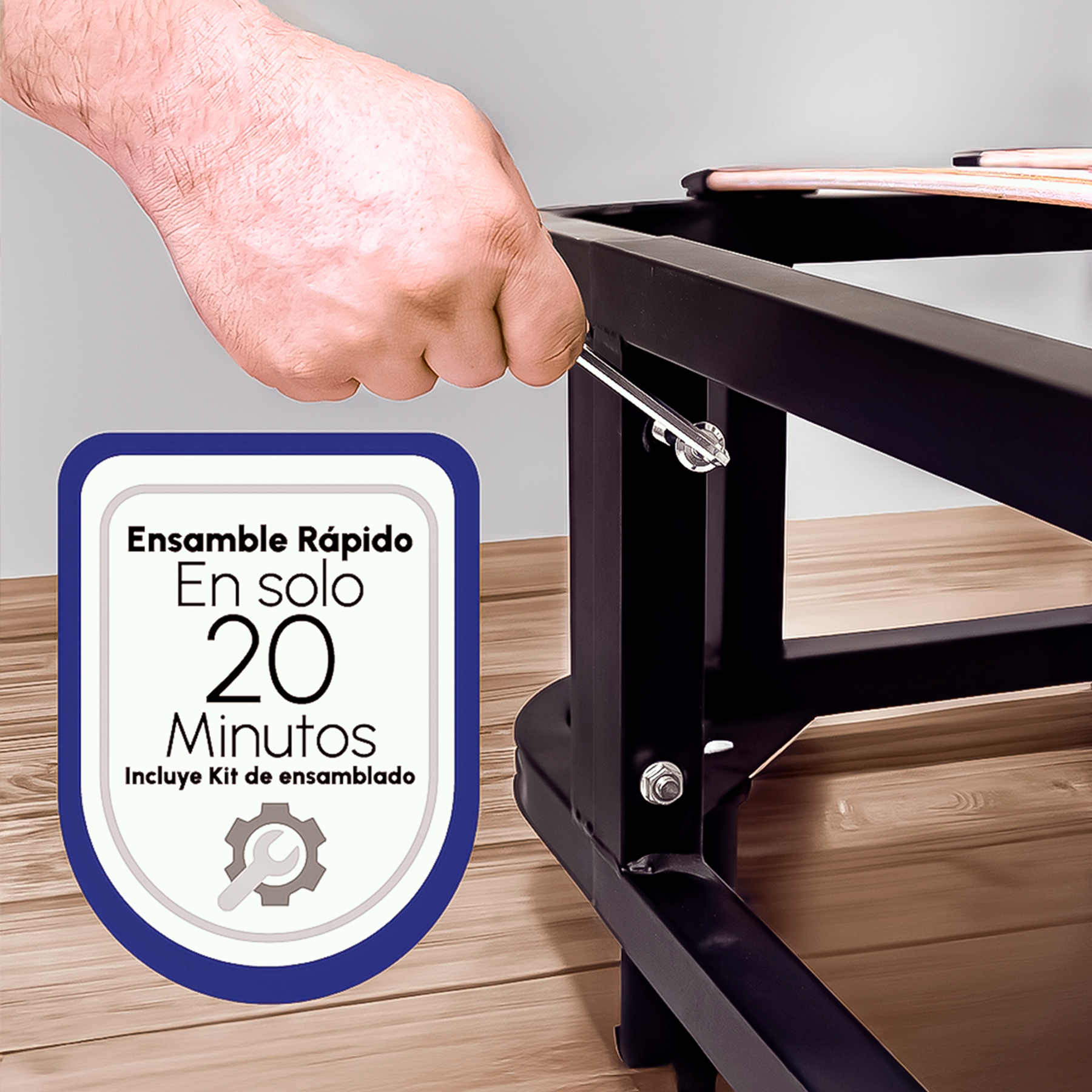 HOKINS Base Cama Queen Size de Metal con Láminas de Madera Flexibles 150 × 190 × 36 cm, Estructura de Acero Inoxidable incluye Protector