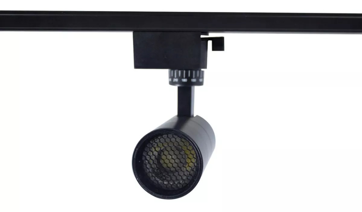 Lampara Riel Led 7w Kit 4 Lamparas Col. Negro Luz Cálida Jwj