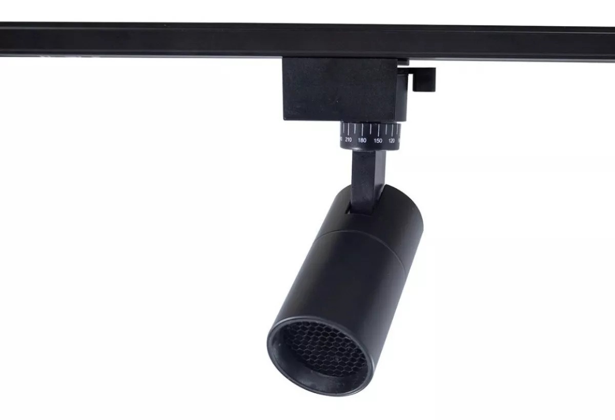 Lampara Riel Led 7w Kit 4 Lamparas Col. Negro Luz Cálida Jwj