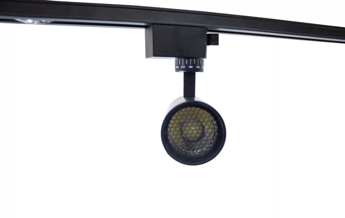 Lampara Riel Led 7w Kit 4 Lamparas Col. Negro Luz Cálida Jwj