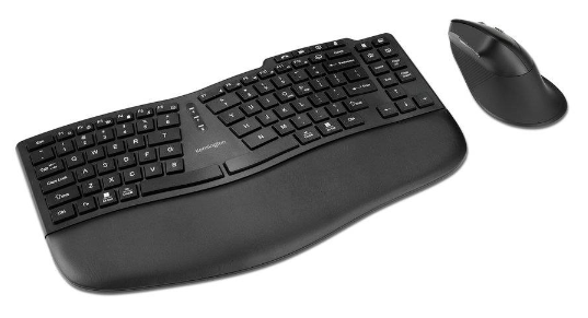 Kit de Teclado y Mouse Kensington Pro Fit Ergo KM675 EQ, Receptor USB, Color Negro