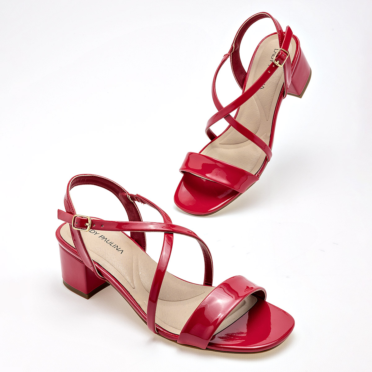 ZAPATILLA TCON 5 CM MUJER LADY PAULINA 38602 ROJO CHAROL CHAROL 