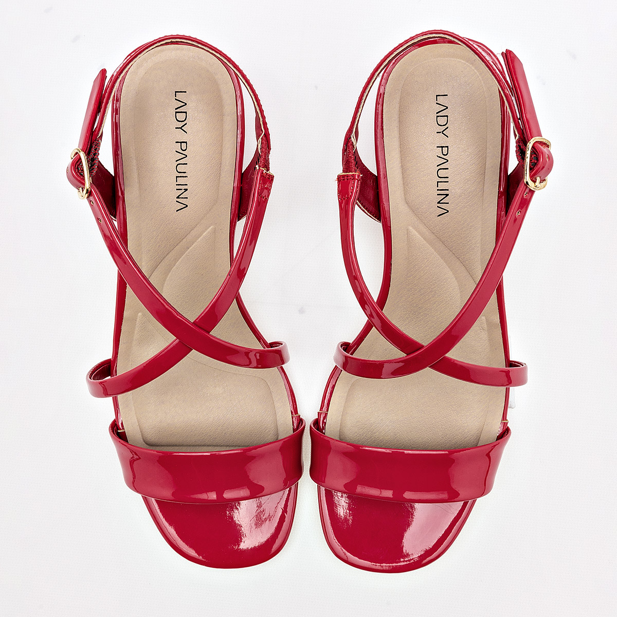 ZAPATILLA TCON 5 CM MUJER LADY PAULINA 38602 ROJO CHAROL CHAROL 