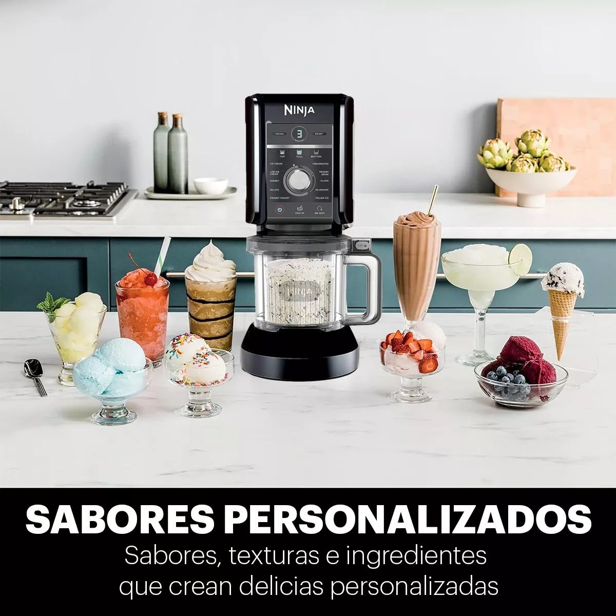 Máquina de helados Ninja CN501CO Máquina De Helados capacidad de 709mL negra 127V