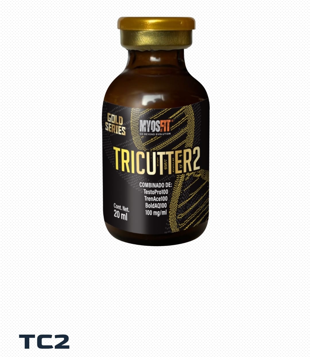 TC2 TRICUTTER2 - Testo Prop/Fenilpropionato/Bolde - Inyectable - 100mg/ml 20ml - Myosfit Gold Series - Definición magra con vascularización potente y fuerza sostenida