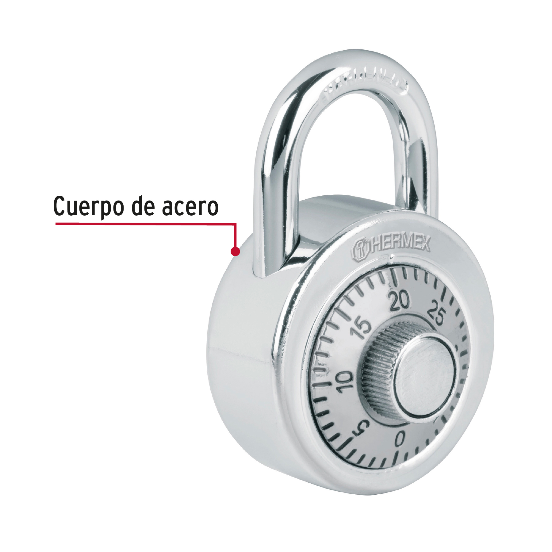 Candado de combinación de disco en blíster, HERMEX BASIC